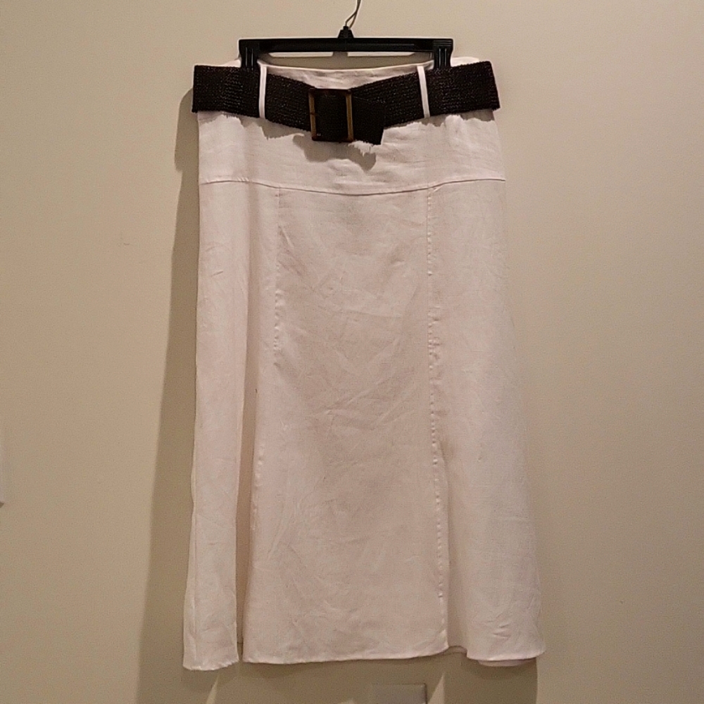 100% WHITE LINEN... SKIRT BY FORCYNTHIA